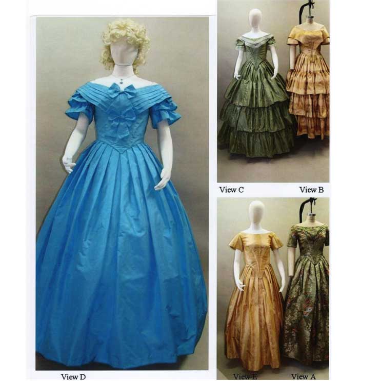 1840-1863 Ball Gown - Click Image to Close
