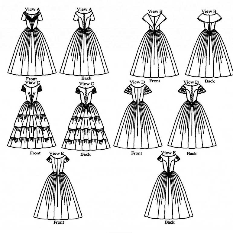 1840-1863 Ball Gown - Click Image to Close
