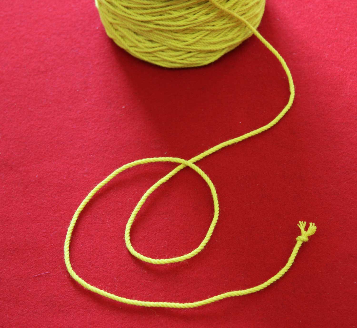 Yellow Wool Cord - Click Image to Close