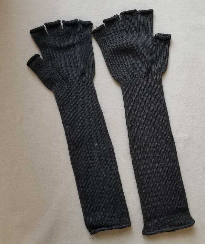 Gloves, 100% Wool, Fingerless, Long - Click Image to Close
