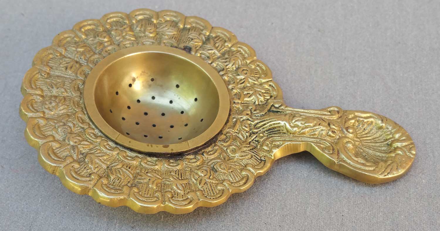 Tea Strainer, Brass - Click Image to Close