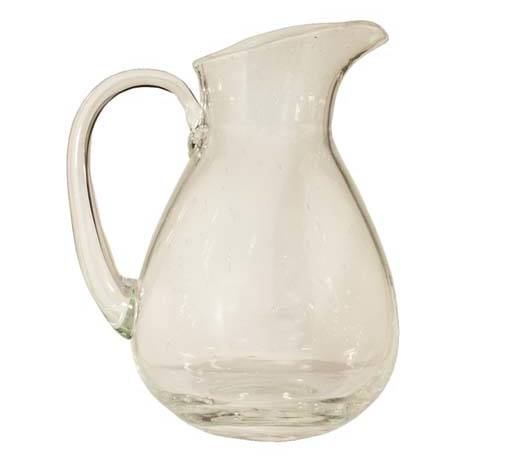 Glass Pitcher, 8" clear