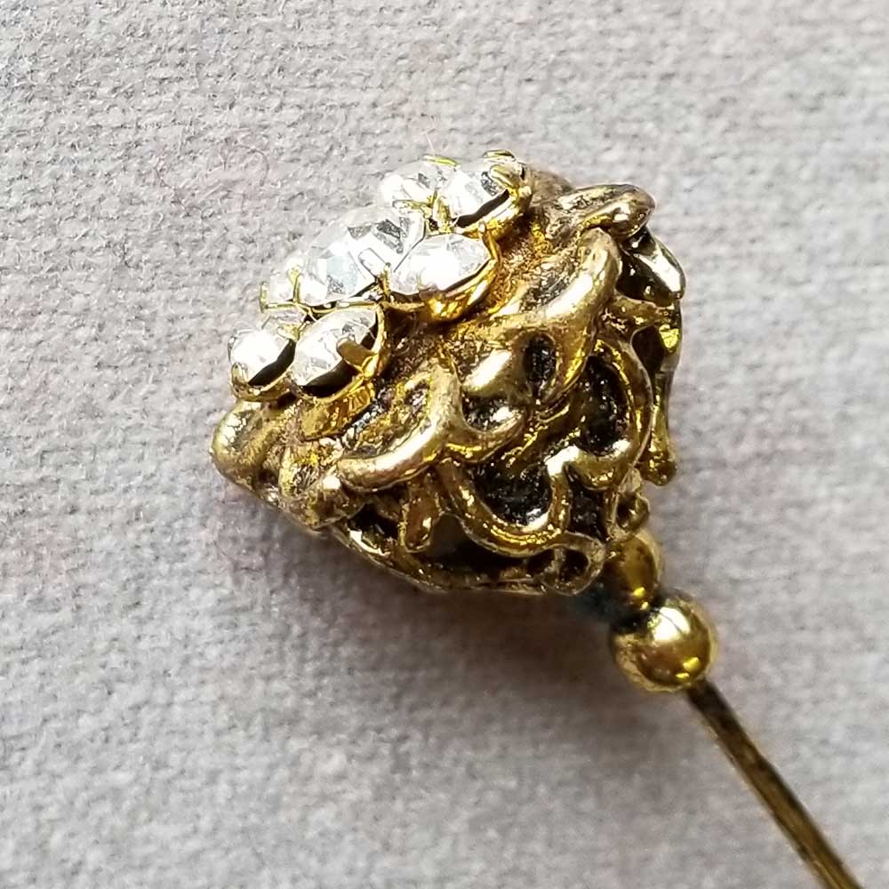Hat Pin, Crystal Flower