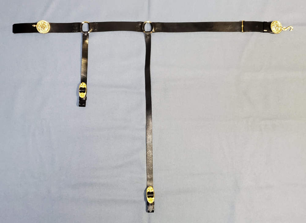 Napoleonic, Sword Belt, Black Leather [05-355] - $250.00