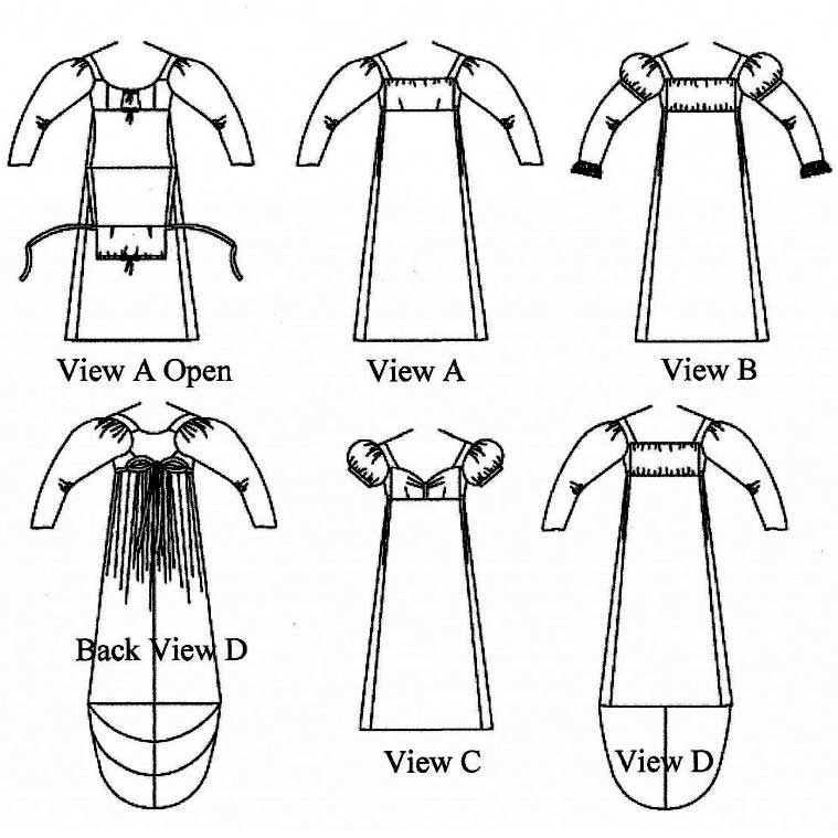 Ladies' Regency Dress c. 1800-1810 - Click Image to Close