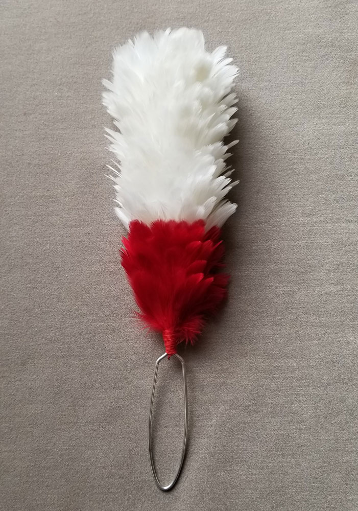 Plume, 6" White over Red - Click Image to Close