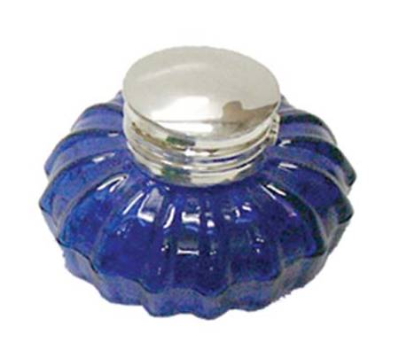 Inkwell, Large Glass Swirl, blue - Click Image to Close