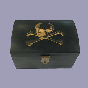 Pirate Chest, Small, with Skull & Crossbones - Click Image to Close