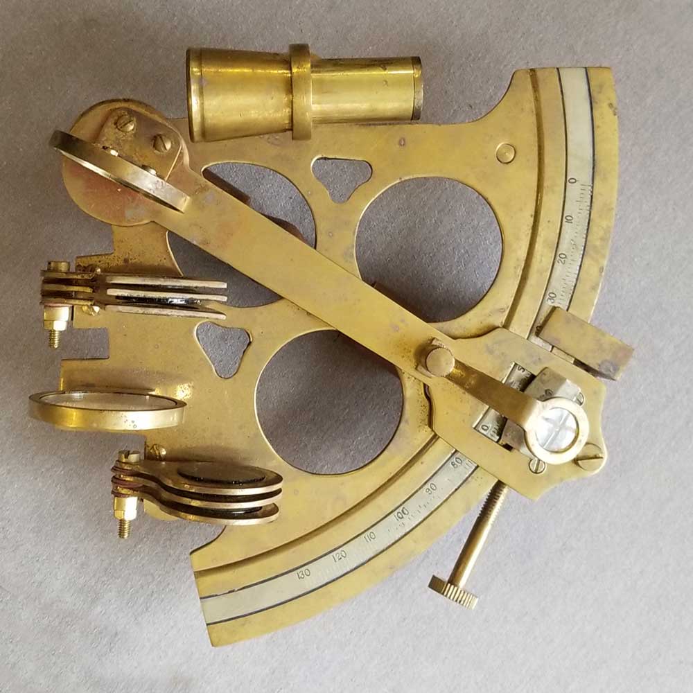 Brass Sextant in Case - Click Image to Close